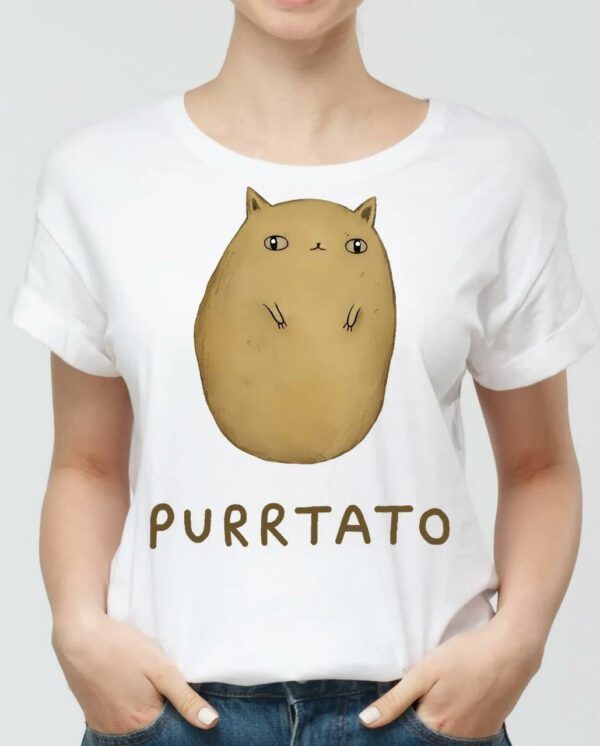 Purrtato Cute Spud Potato T-Shirt Cat Lover